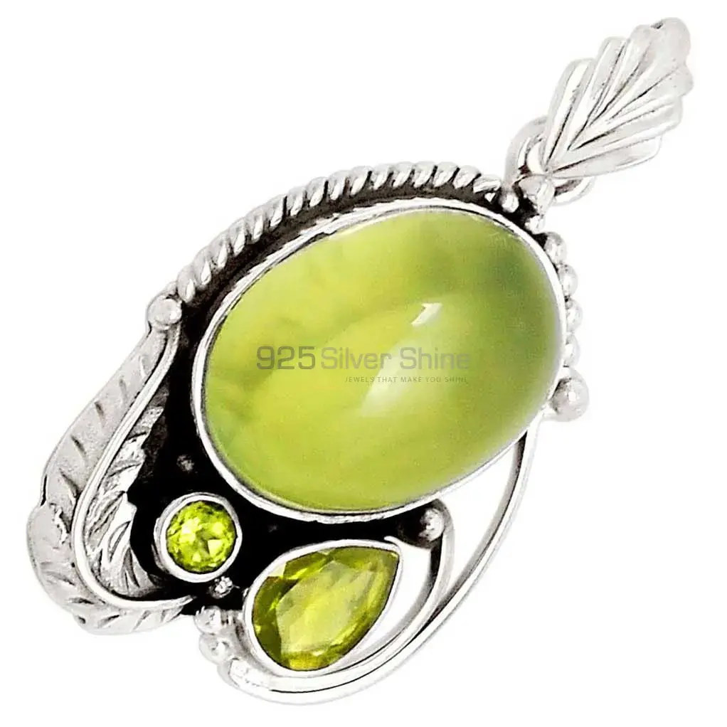 Solid Sterling Silver Handmade Pendants In Multi Gemstone Jewelry 925SP113-2_2