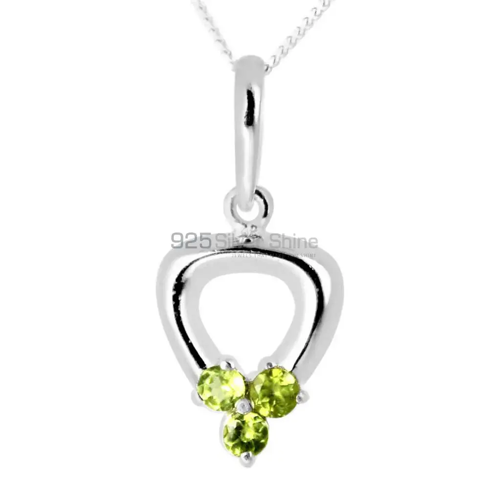 Solid Sterling Silver Handmade Pendants In Peridot Gemstone Jewelry 925SP248-6_0