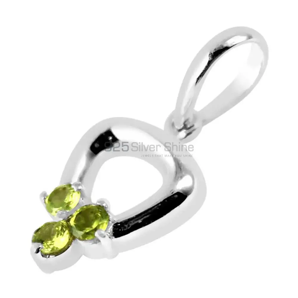 Solid Sterling Silver Handmade Pendants In Peridot Gemstone Jewelry 925SP248-6_1