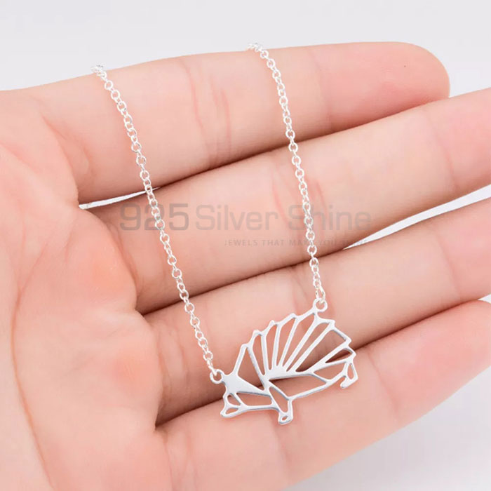 Hollow Hedgehog Necklace, Animal Minimalist Necklace In 925 Sterling Silver AMN125_0