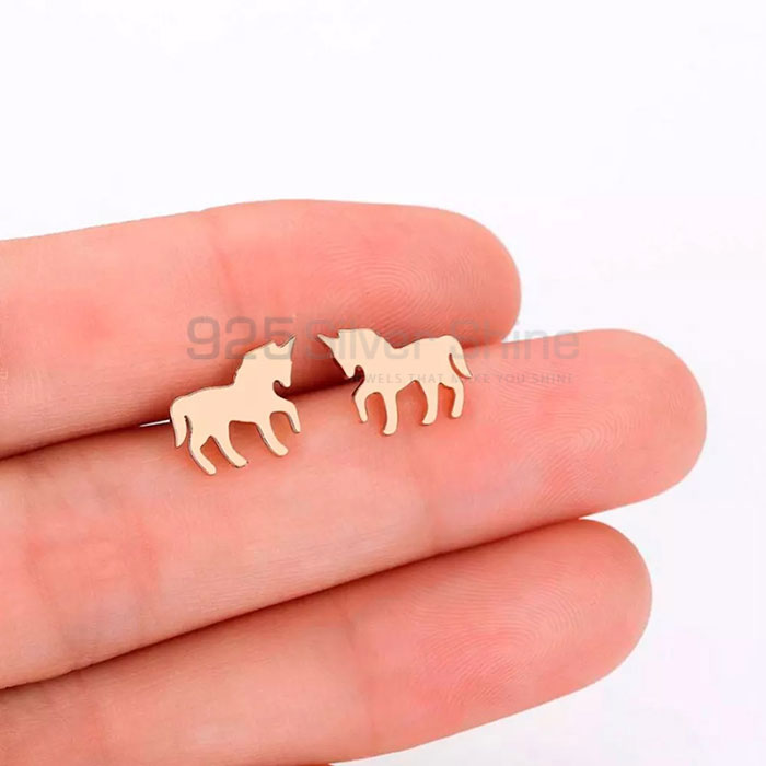 Horse Earring, Animal Minimalist Earring In 925 Sterling Silver AME75_2