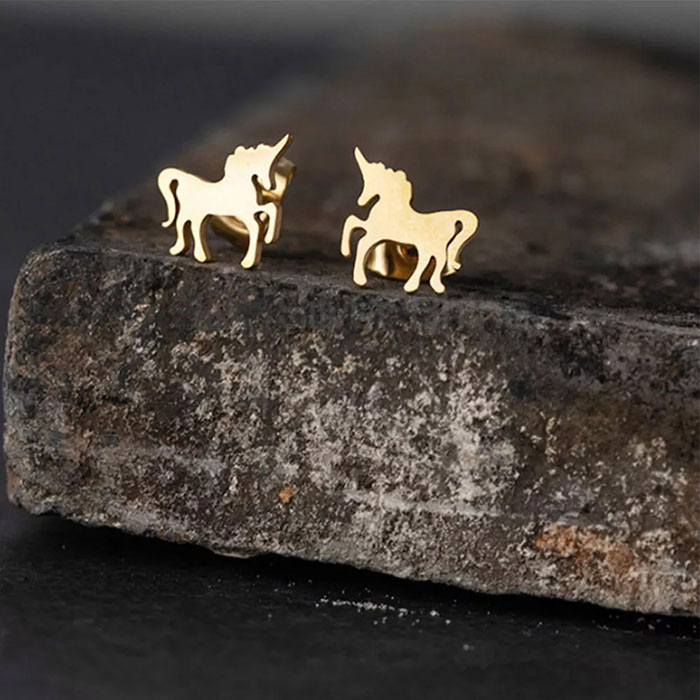 Horse Earring, Animal Minimalist Earring In 925 Sterling Silver AME75_3