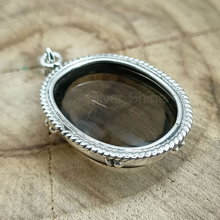 Smoky Quartz Gemstone Pendant In Sterling Silver 925NSP15_1