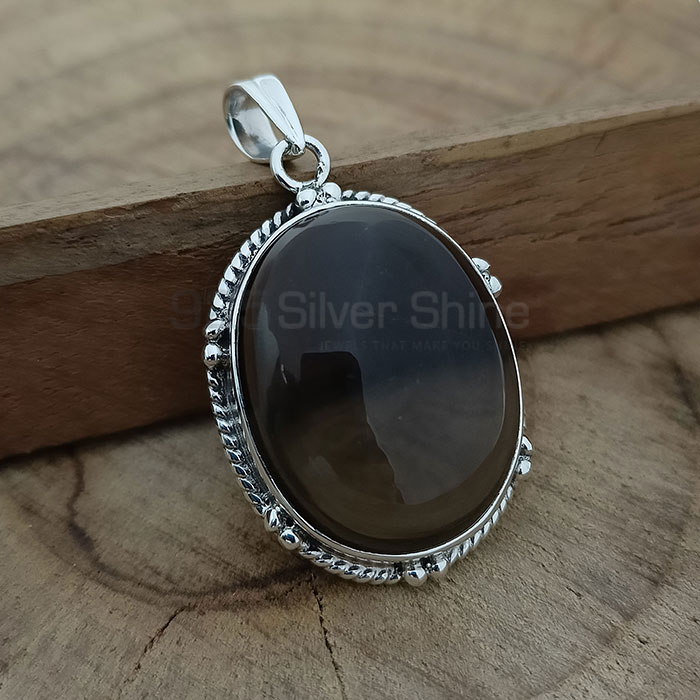 Smoky Quartz Gemstone Pendant In Sterling Silver 925NSP15_2