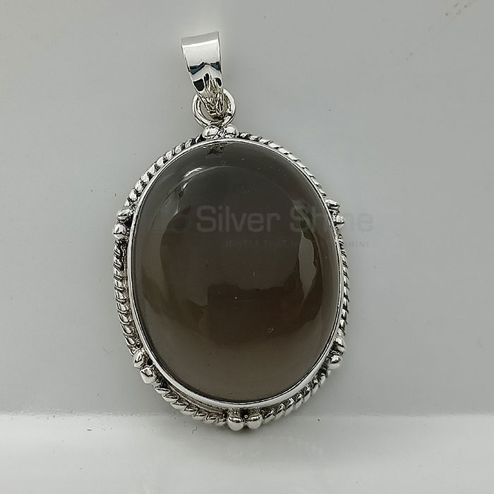Smoky Quartz Gemstone Pendant In Sterling Silver 925NSP15_4