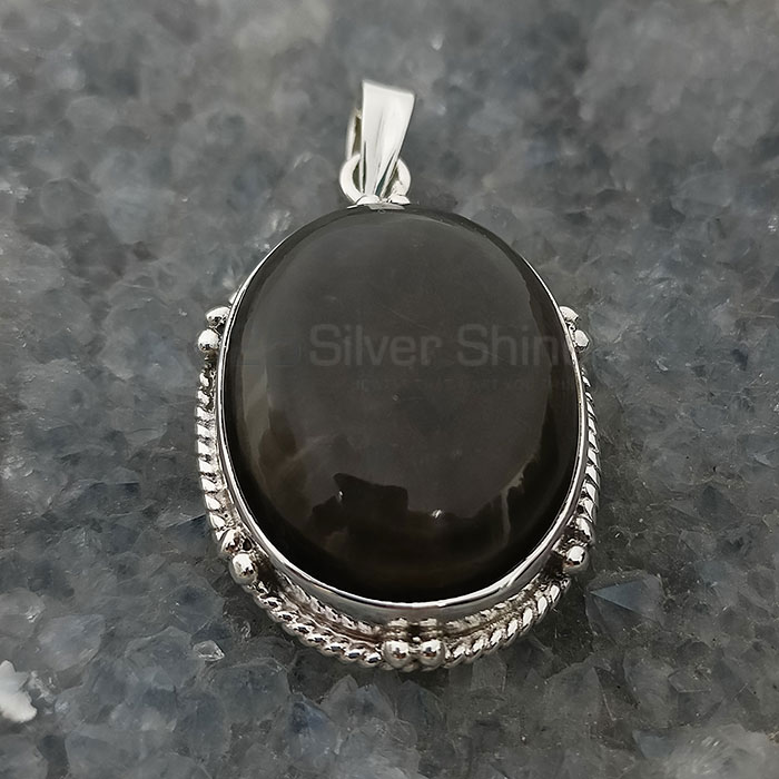 Smoky Quartz Gemstone Pendant In Sterling Silver 925NSP15_5