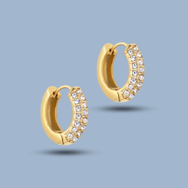 Huggie Cz Gemstone 925 Sterling Silver Ruthenium Hoop Earring 925She168_1