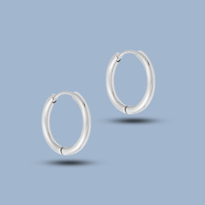 Hypoallergenic Hinged Huggie 925 Sterling Silver Endless Thin Hoop Earrings 925She118_1