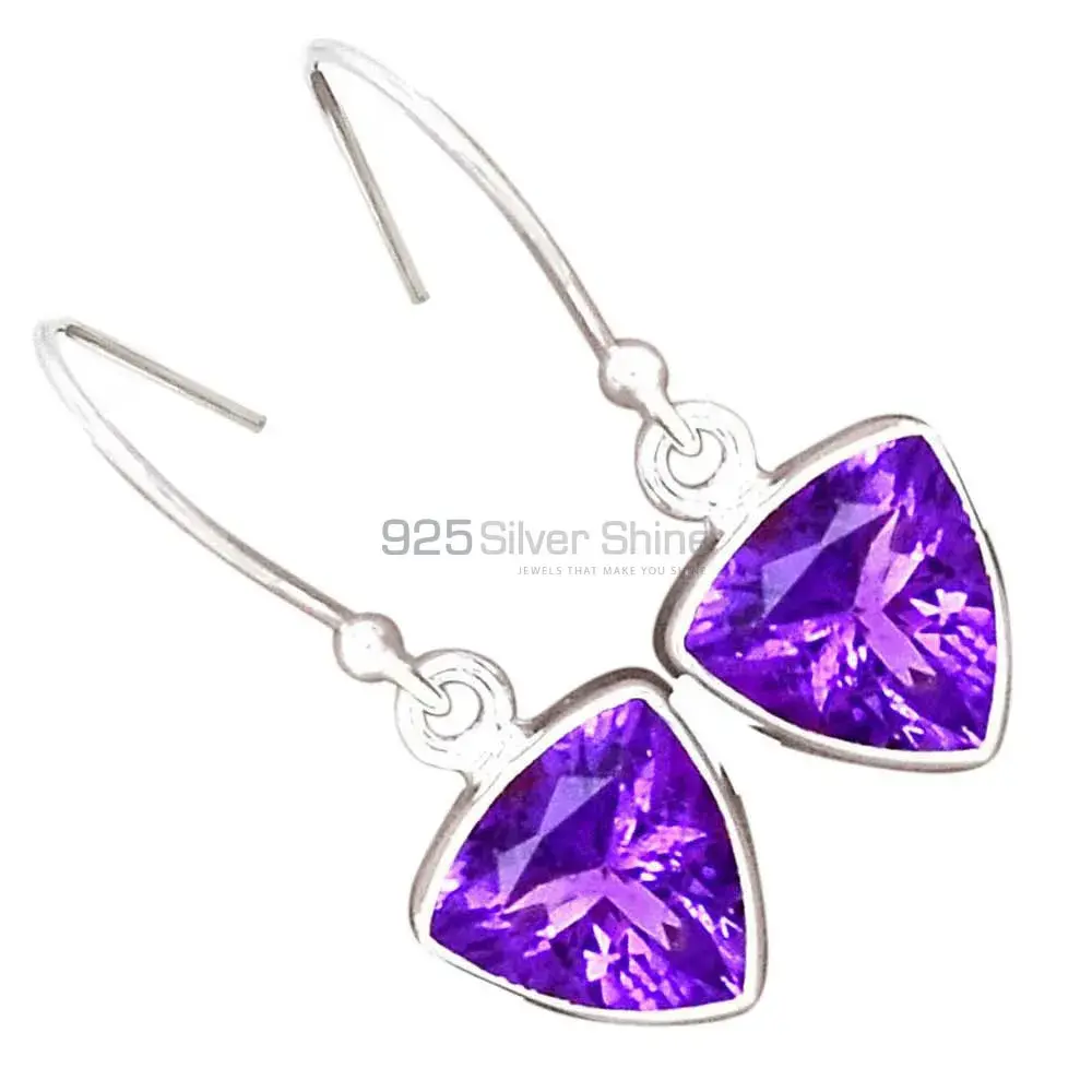 925 Sterling Silver Earrings In Amethyst Gemstone Jewelry 925SE2695_10