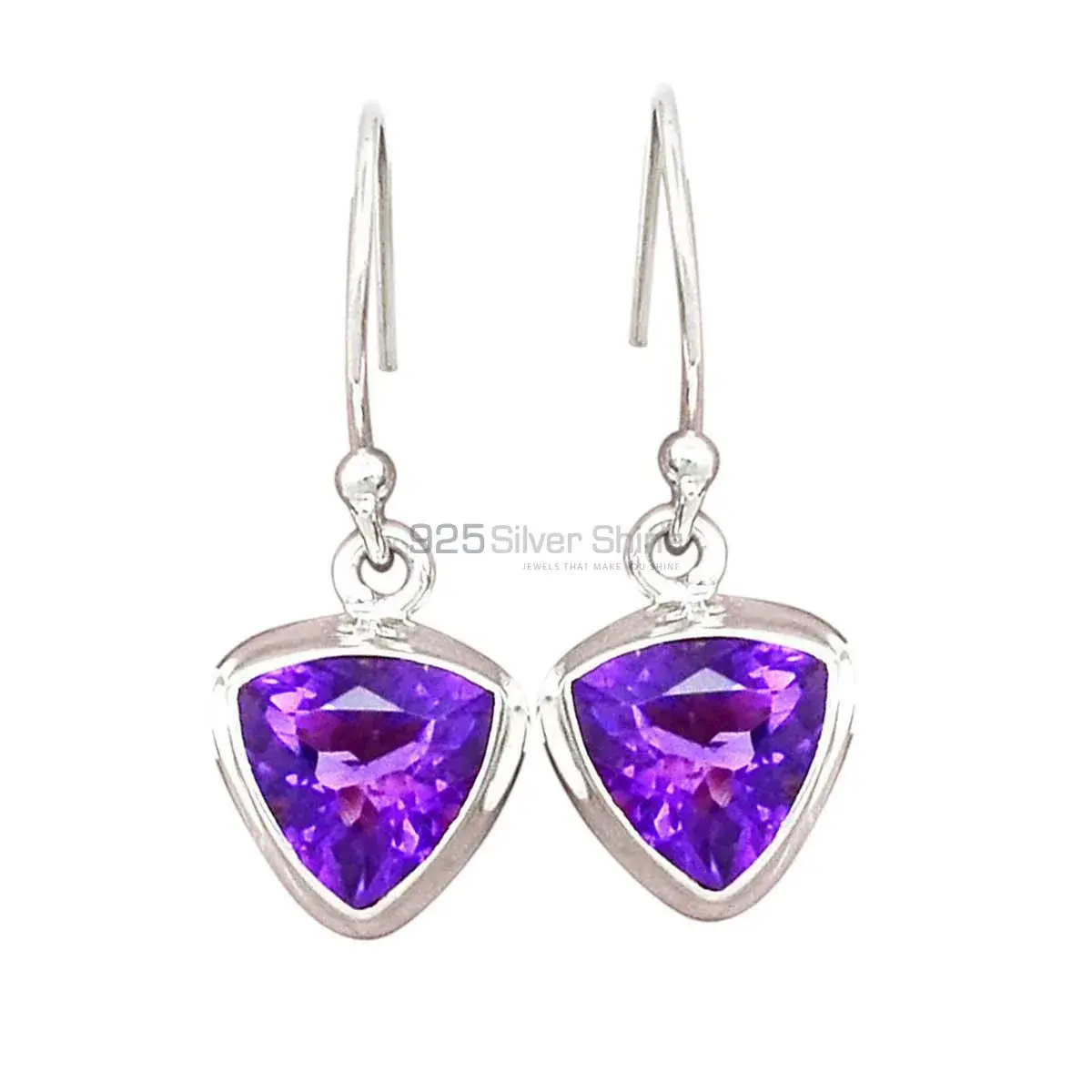 925 Sterling Silver Earrings In Amethyst Gemstone Jewelry 925SE2695_11