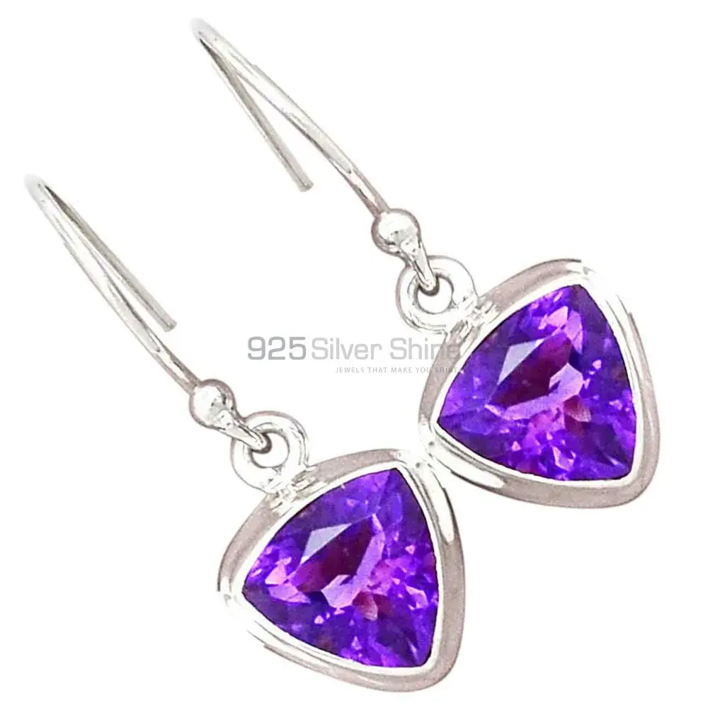 925 Sterling Silver Earrings In Amethyst Gemstone Jewelry 925SE2695_2