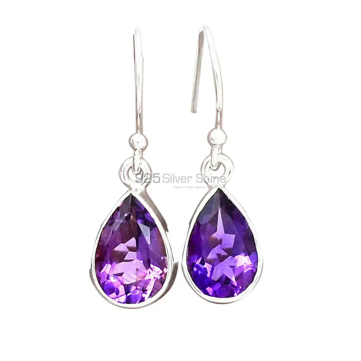 925 Sterling Silver Earrings In Amethyst Gemstone Jewelry 925SE2695_3