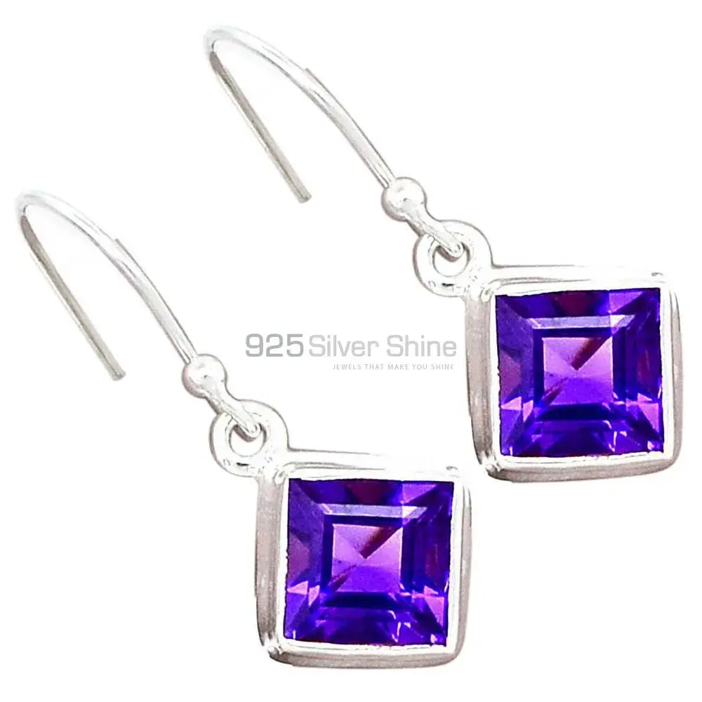925 Sterling Silver Earrings In Amethyst Gemstone Jewelry 925SE2695_6