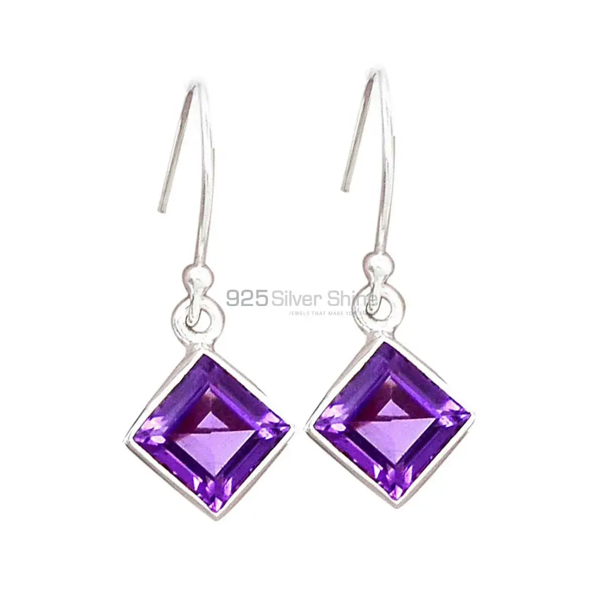 925 Sterling Silver Earrings In Amethyst Gemstone Jewelry 925SE2695_7