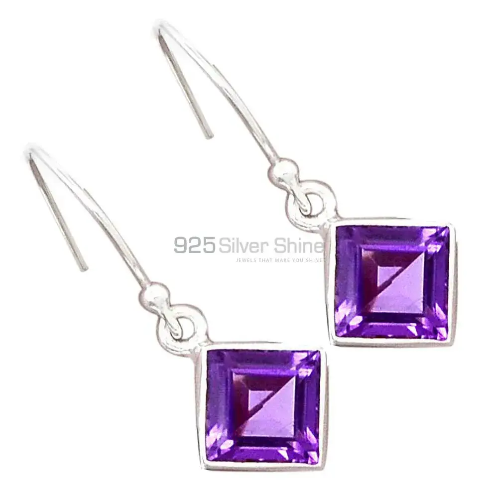 925 Sterling Silver Earrings In Amethyst Gemstone Jewelry 925SE2695_8