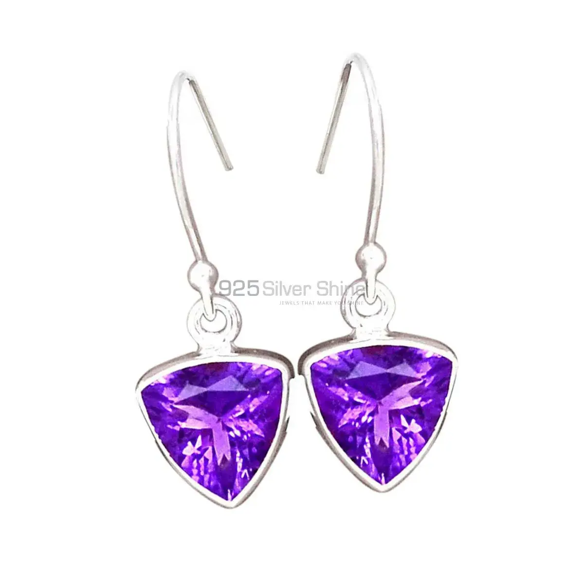 925 Sterling Silver Earrings In Amethyst Gemstone Jewelry 925SE2695_9