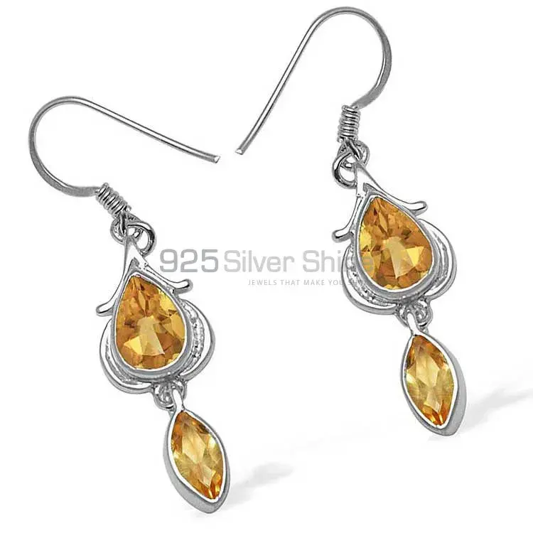 925 Sterling Silver Earrings In Citrine Gemstone Jewelry 925SE1066_1