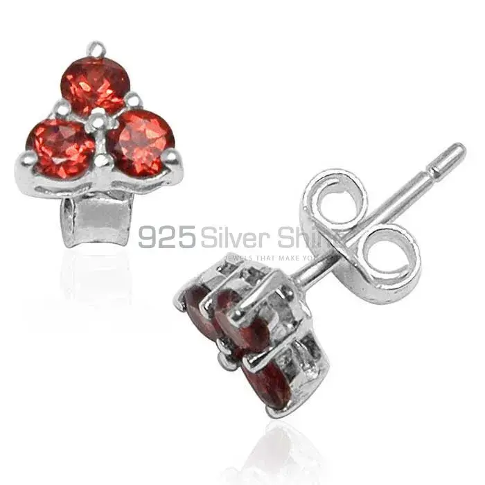 925 Sterling Silver Earrings In Garnet Gemstone Jewelry 925SE750_1