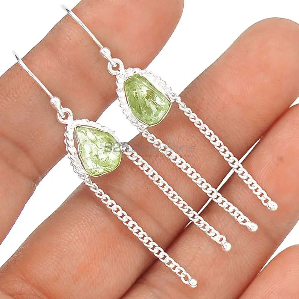 925 Sterling Silver Earrings In Prehnite Gemstone Jewelry 925SE2070_1