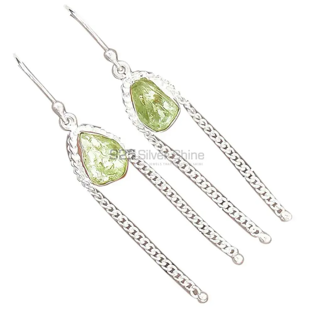 925 Sterling Silver Earrings In Prehnite Gemstone Jewelry 925SE2070_2