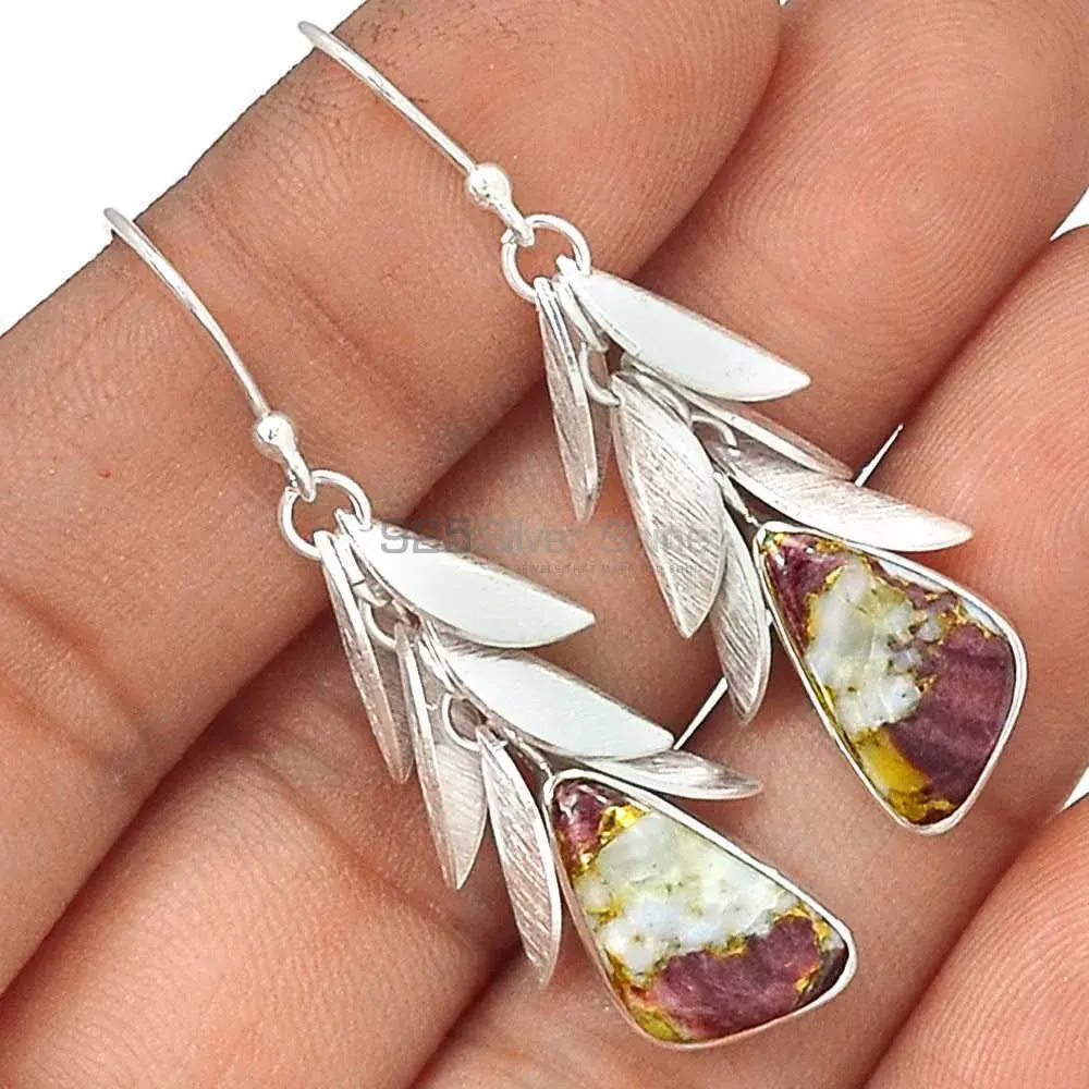925 Sterling Silver Earrings In Rhodonite Gemstone Jewelry 925SE3020_1