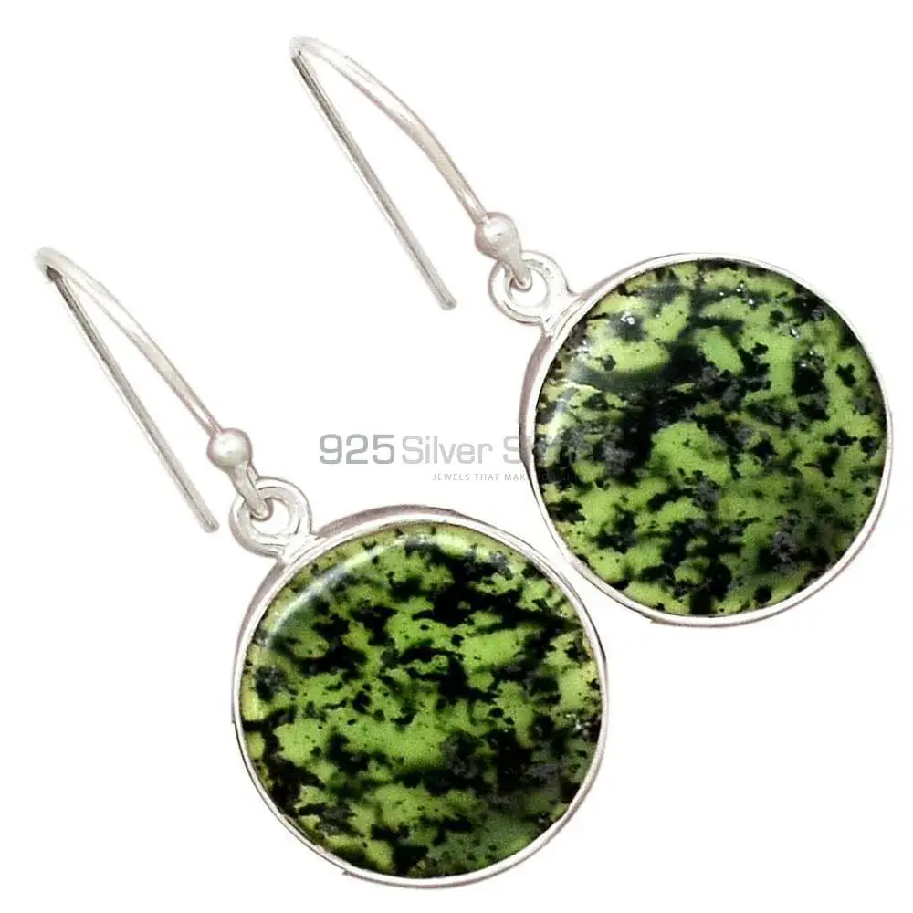 925 Sterling Silver Earrings In Canadian Nephrite Jade Gemstone Jewelry 925SE2317_2
