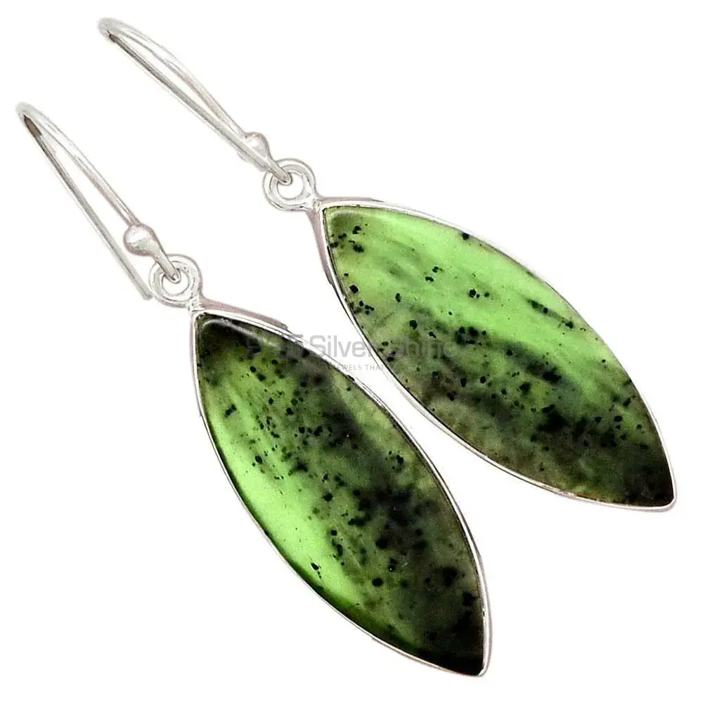 925 Sterling Silver Earrings In Canadian Nephrite Jade Gemstone Jewelry 925SE2317_3