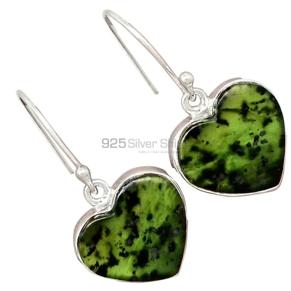 925 Sterling Silver Earrings In Canadian Nephrite Jade Gemstone Jewelry 925SE2317_7