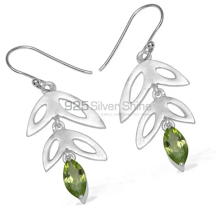 925 Sterling Silver Earrings In Peridot Gemstone Jewelry 925SE760_1