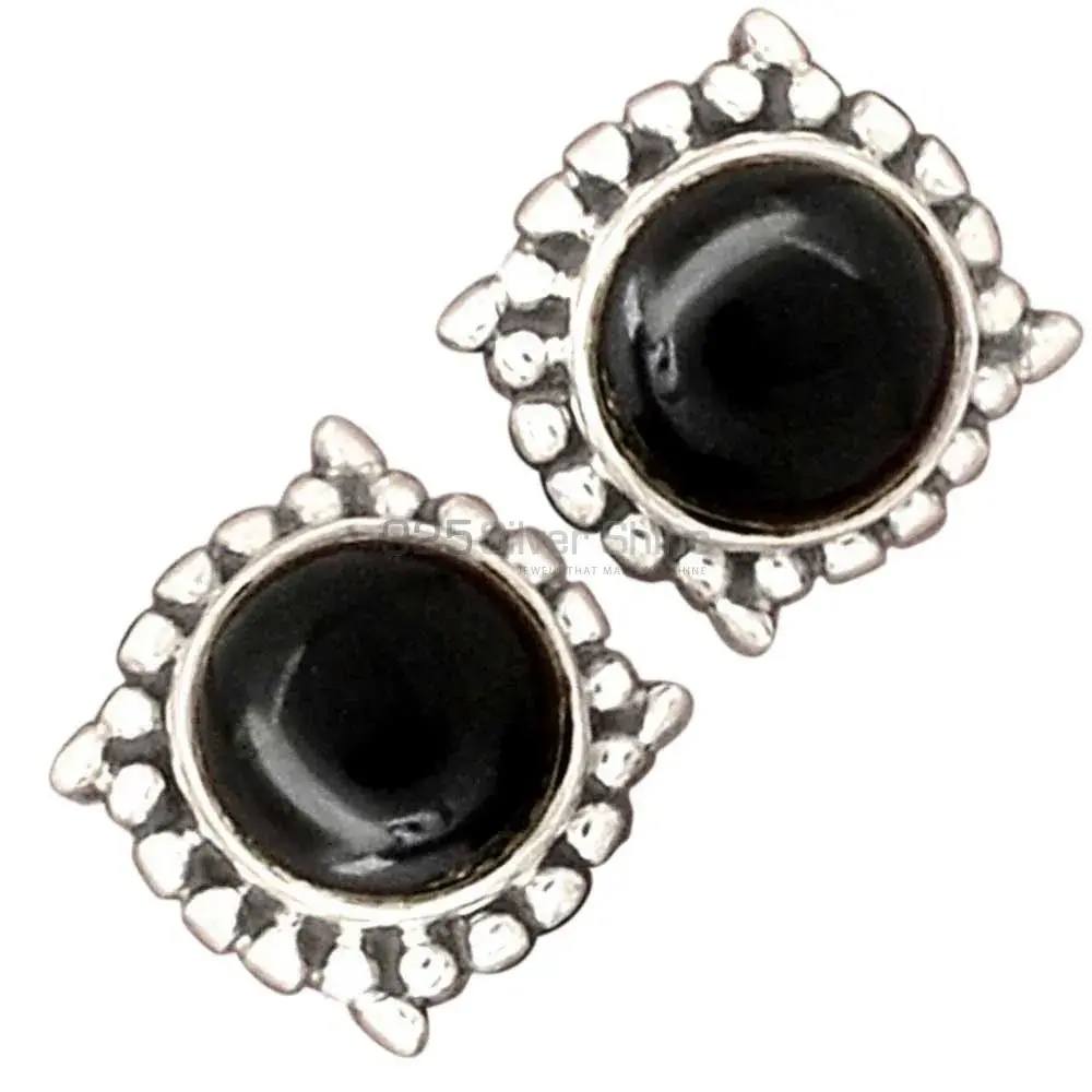 925 Sterling Silver Handmade Earrings In Black Onyx Gemstone Jewelry 925SE2711_1