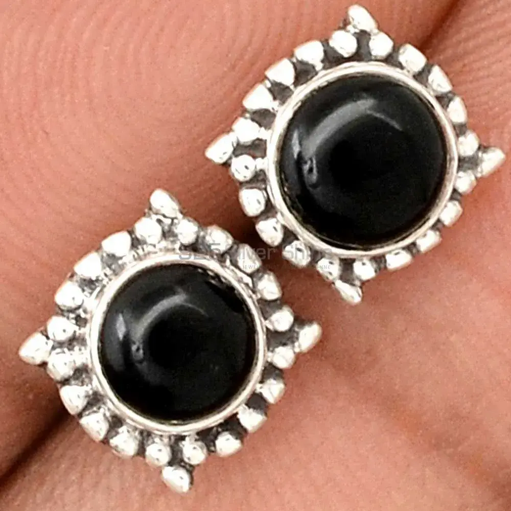 925 Sterling Silver Handmade Earrings In Black Onyx Gemstone Jewelry 925SE2711_2