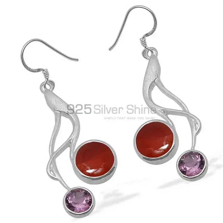 925 Sterling Silver Handmade Earrings In Multi Gemstone Jewelry 925SE1086_1