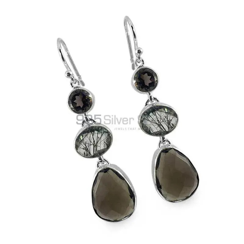 925 Sterling Silver Handmade Earrings In Multi Gemstone Jewelry 925SE1314_1