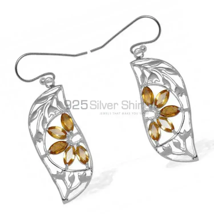 925 Sterling Silver Handmade Earrings In Citrine Gemstone Jewelry 925SE913_1