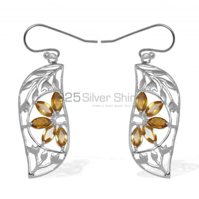 925 Sterling Silver Handmade Earrings In Citrine Gemstone Jewelry 925SE913_3