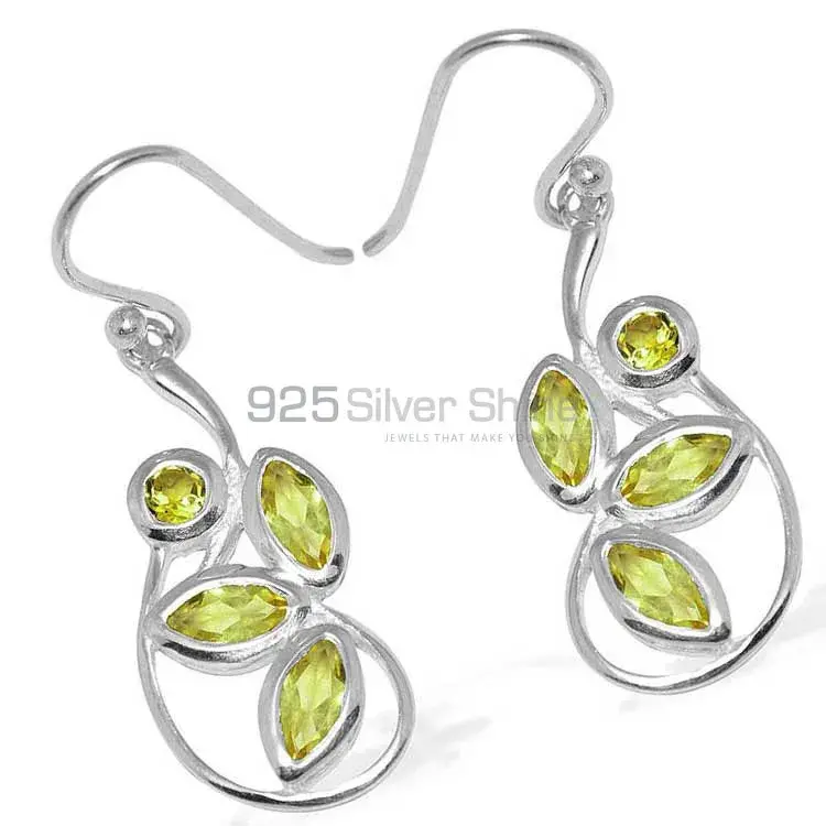 925 Sterling Silver Handmade Earrings In Lemon Quartz Gemstone Jewelry 925SE1150_1