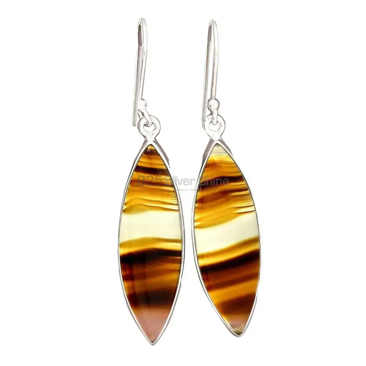 925 Sterling Silver Handmade Earrings In Montana Agate Gemstone Jewelry 925SE2312_11