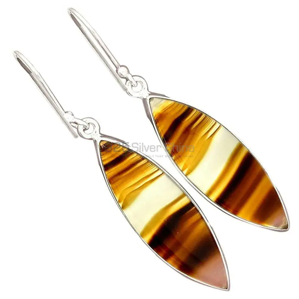 925 Sterling Silver Handmade Earrings In Montana Agate Gemstone Jewelry 925SE2312_12