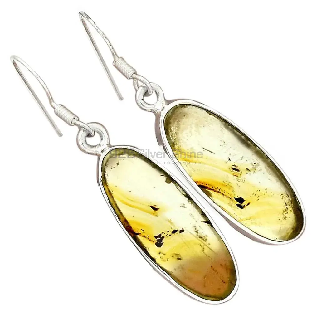 925 Sterling Silver Handmade Earrings In Montana Agate Gemstone Jewelry 925SE2312_6