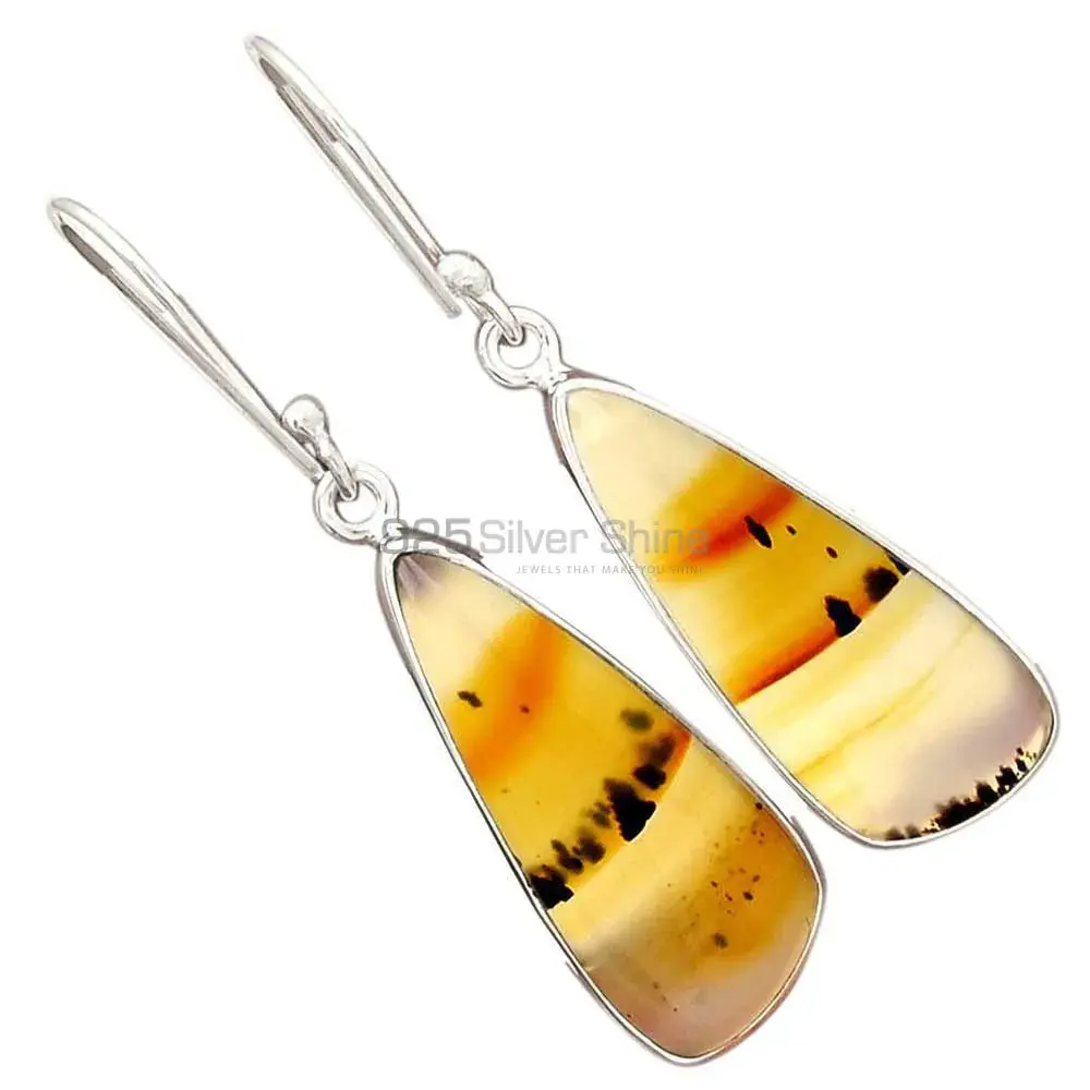 925 Sterling Silver Handmade Earrings In Montana Agate Gemstone Jewelry 925SE2312_8