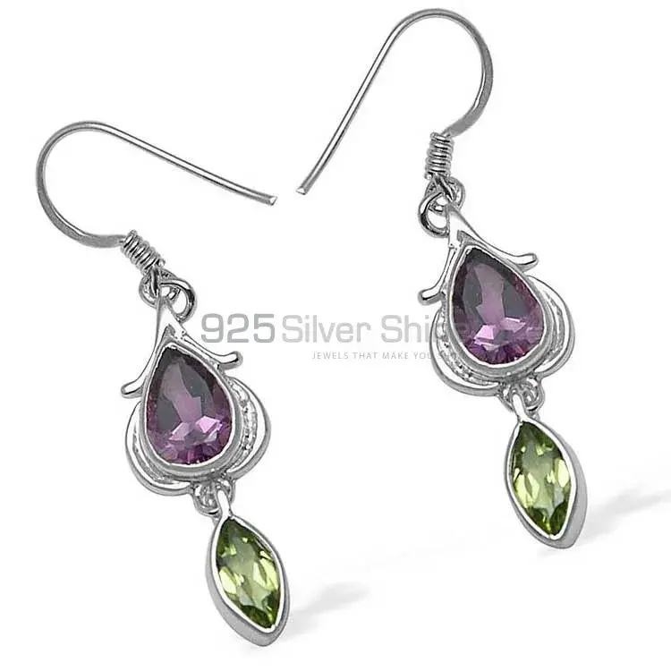 925 Sterling Silver Handmade Earrings In Multi Gemstone Jewelry 925SE1071_1