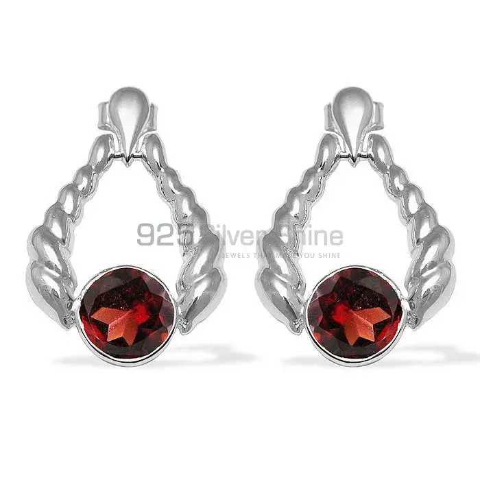 925 Sterling Silver Handmade Earrings In Garnet Gemstone Jewelry 925SE1081_0