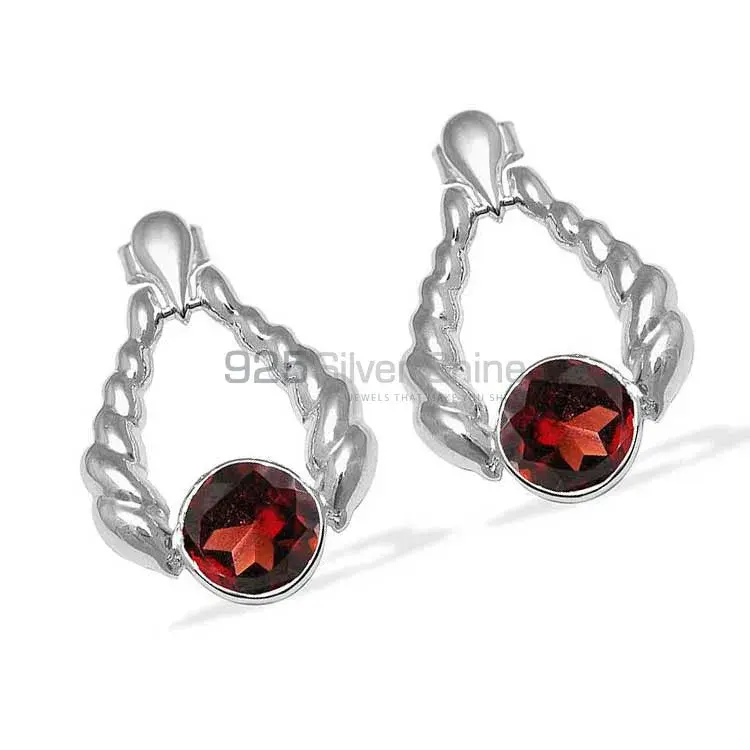 925 Sterling Silver Handmade Earrings In Garnet Gemstone Jewelry 925SE1081_1