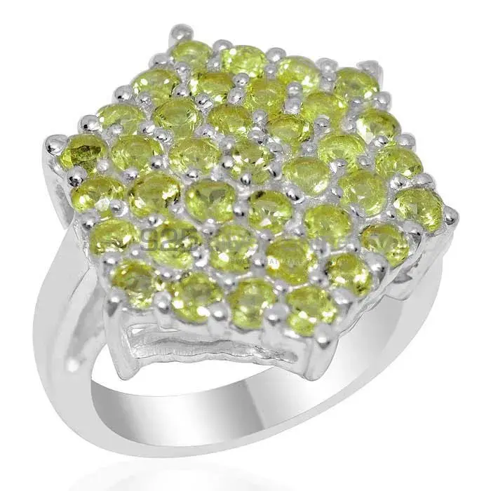 925 Sterling Silver Handmade Rings In Peridot Gemstone Jewelry 925SR2056