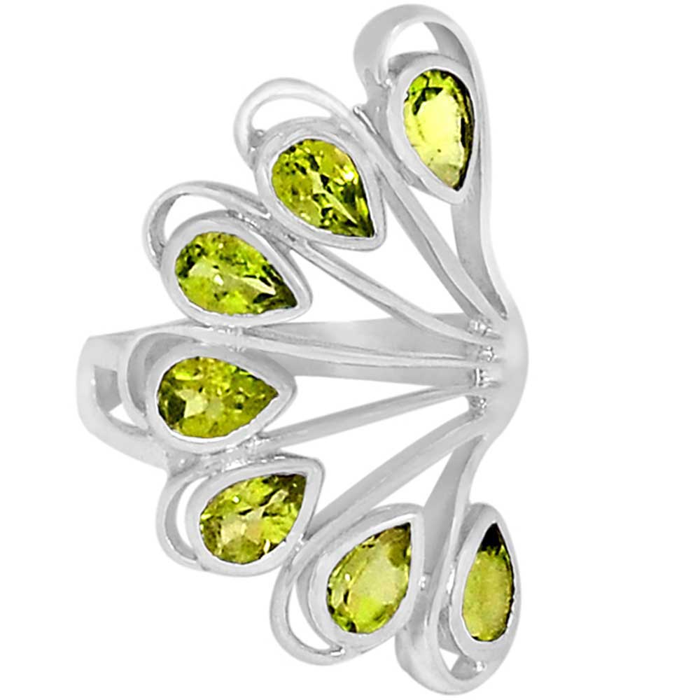 925 Sterling Silver Handmade Rings In Peridot Gemstone Jewelry 925SR911