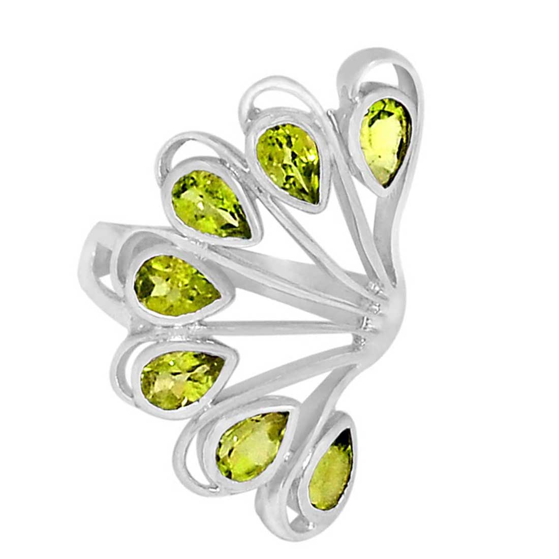 925 Sterling Silver Handmade Rings In Peridot Gemstone Jewelry 925SR911_0