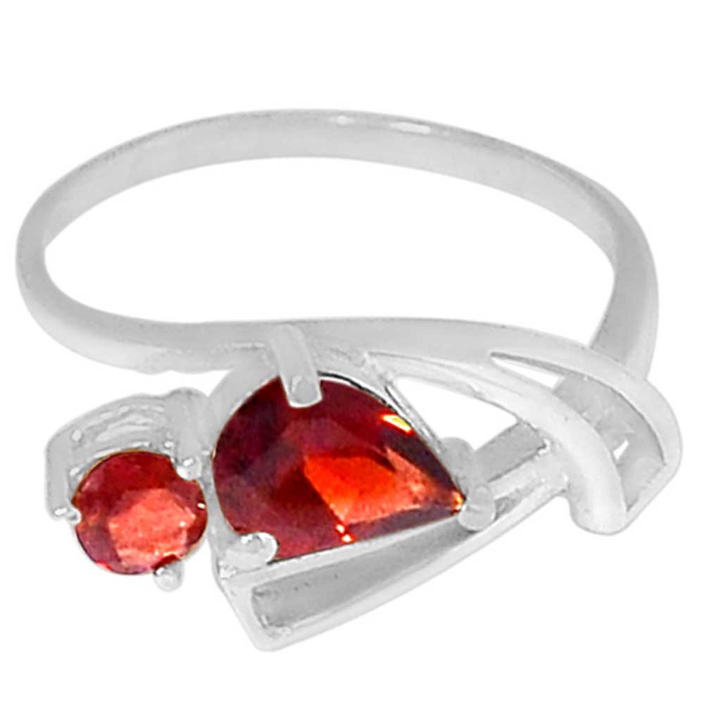 925 Sterling Silver Handmade Rings In Garnet Gemstone Jewelry 925SR896