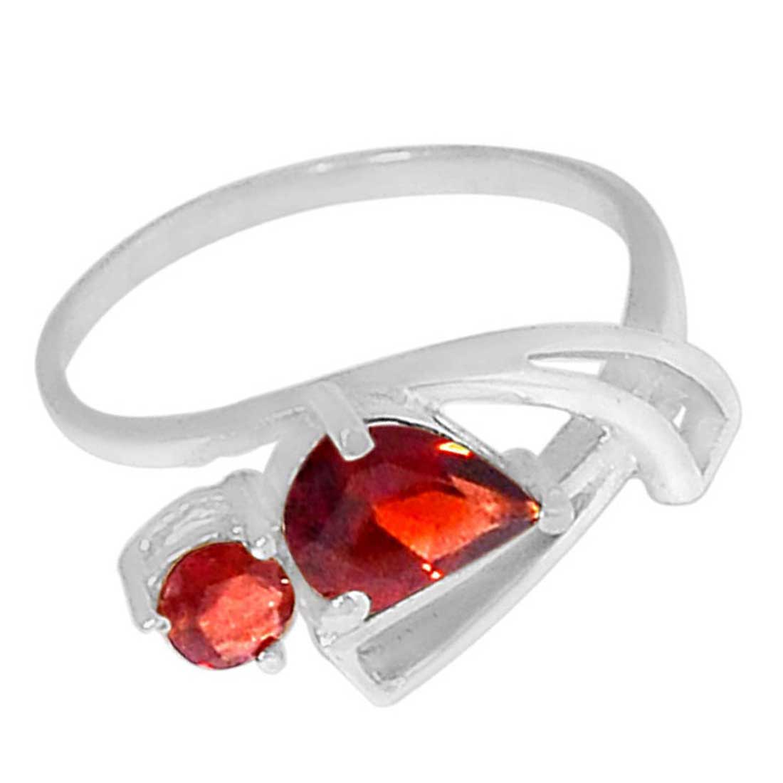 925 Sterling Silver Handmade Rings In Garnet Gemstone Jewelry 925SR896_0