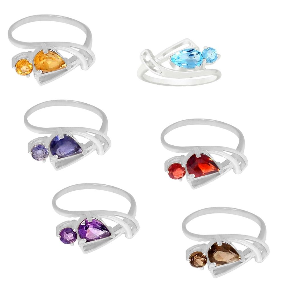 925 Sterling Silver Handmade Rings In Garnet Gemstone Jewelry 925SR896_1