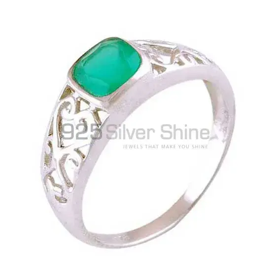925 Sterling Silver Handmade Rings In Green Onyx Gemstone Jewelry 925SR4075_0